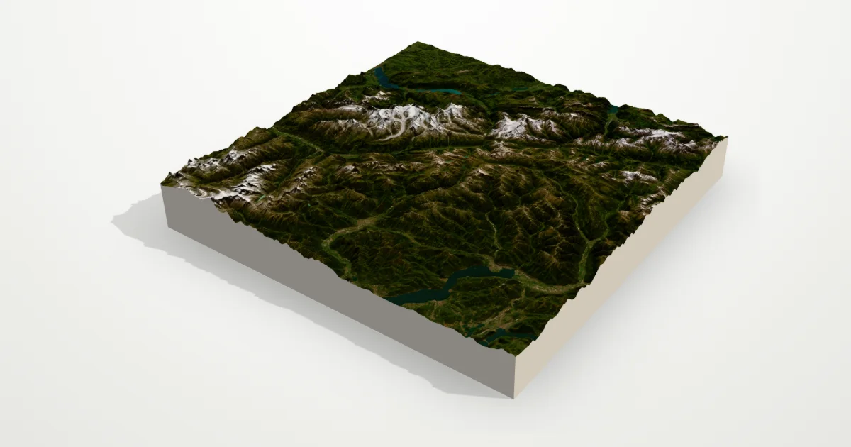 3D terrain model of Formazza with satellite imagery