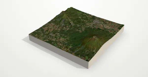3D terrain model of Niseko & Yōtei with satellite imagery