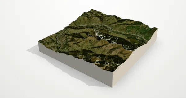 3D terrain model of Vail with satellite imagery