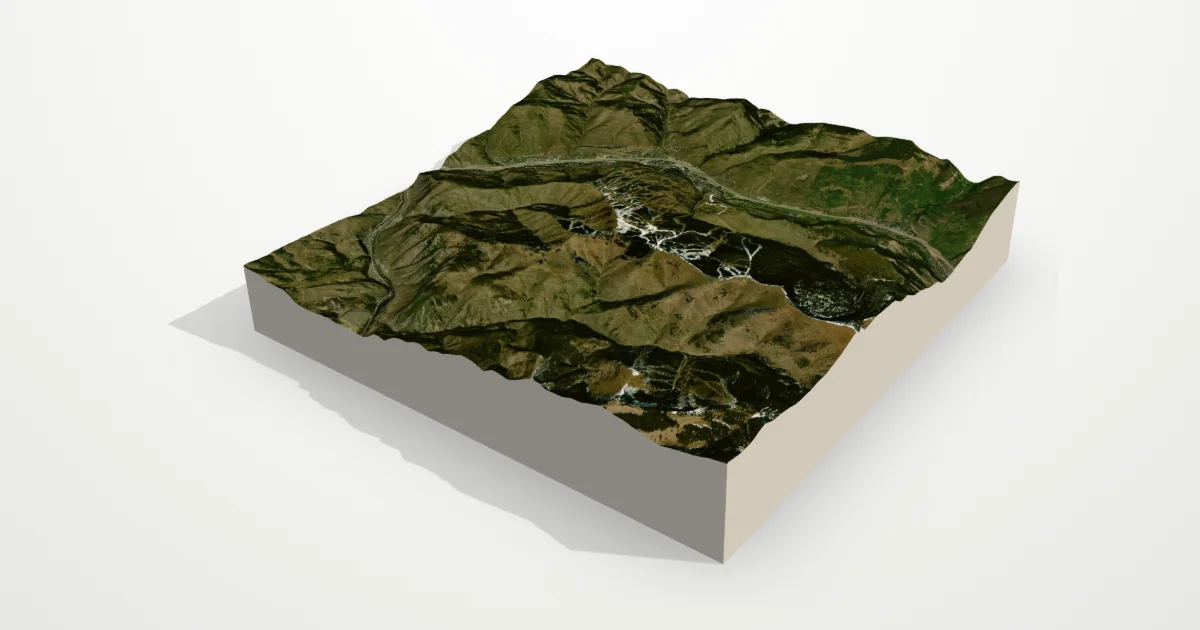 3D terrain model of Vail with satellite imagery